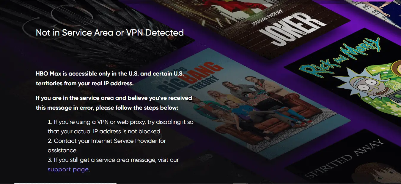 Hbo Max Outside Usa Geo-Restriction Error