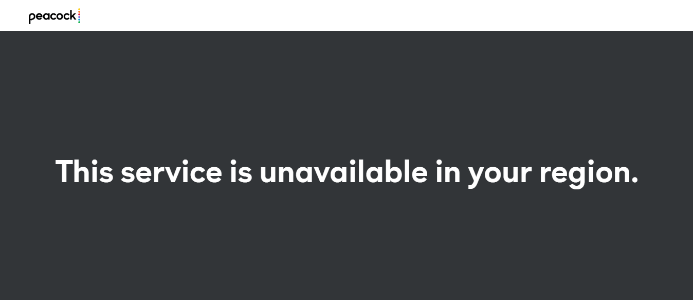 Peacock Tv In Canada Geo-Restrictions Error