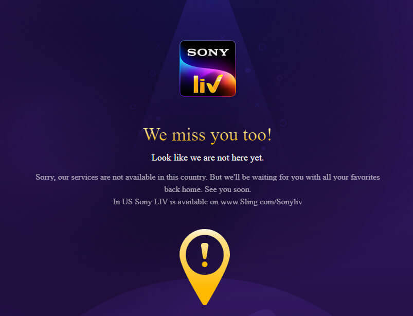 Sonyliv In Australia Geo-Restrictions Error