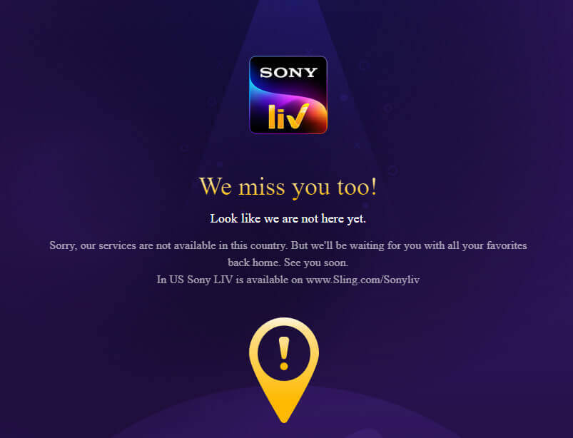 Sonyliv In Usa Geo-Restrictions Error