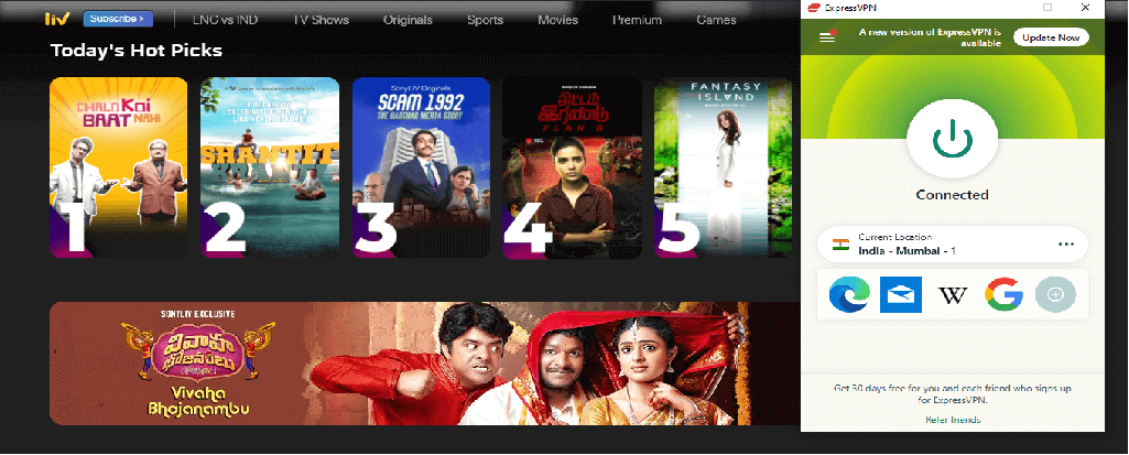 Watch Sonyliv In Ireland With Expressvpn