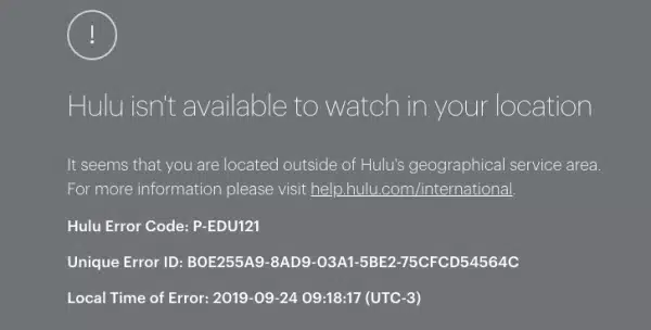 Hulu in Nigeria Geo-Restriction Error