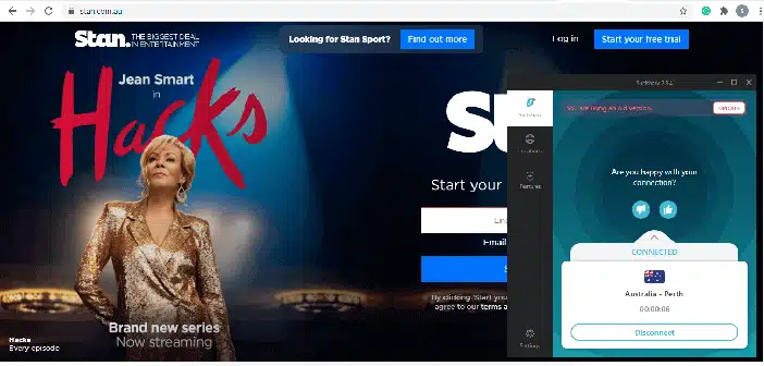 Watch Stan TV outside Australia with Surfshark