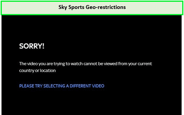 Sky Sports In Canada Geo-Restriction Error