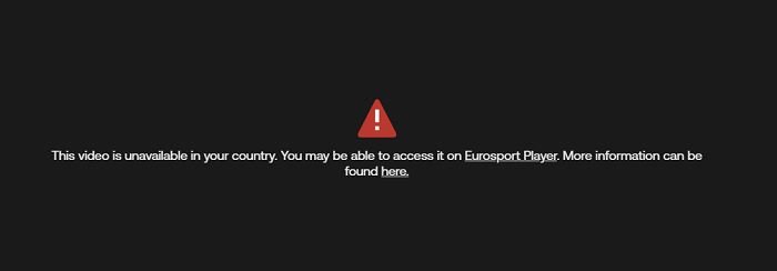 EuroSport Outside UK Geo-Restriction Error