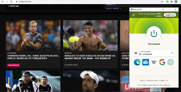 Watch EuroSport Outside UK with ExpressVPN 