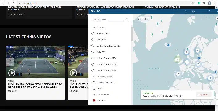 Watch EuroSport Outside UK with NordVPN