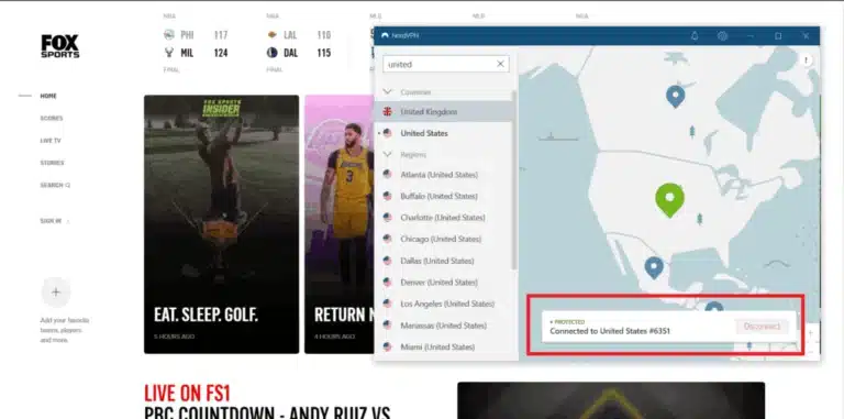 Watch Fox Sports In Canada with NordVPN