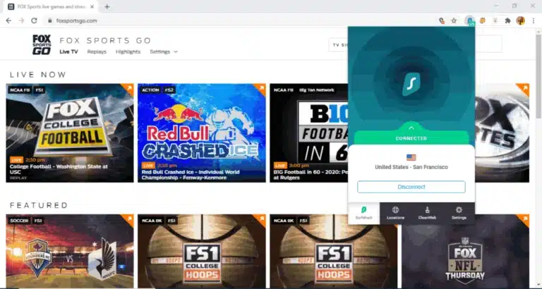 Watch Fox Sports In Canada with Surfshark